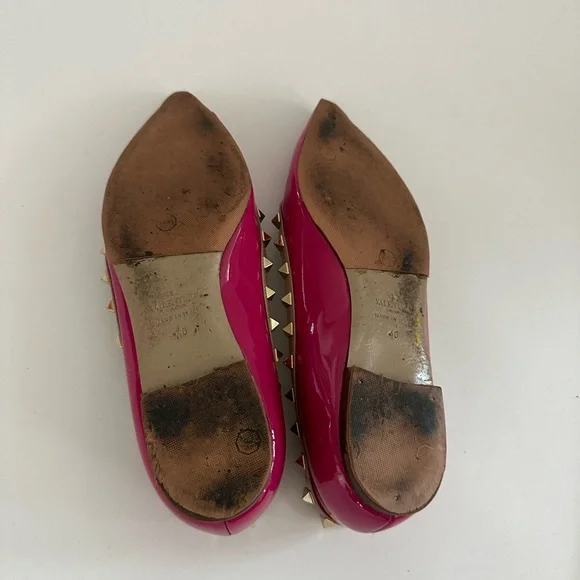 Valentino Black Rockstud Flats 40 (9) - Picture 5 of 7